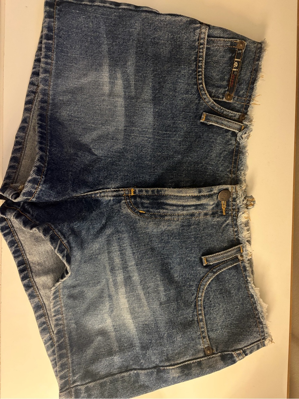 Lee Distressed Blue Denim Cutoff Shorts